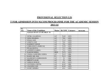 M.Com - Dibrugarh University