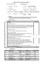 Syllabus (4th Semester) - NIT Srinagar