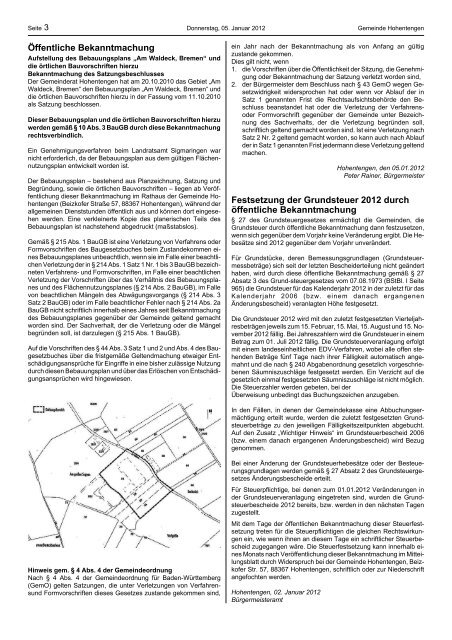 MTSBLATT - Hohentengen