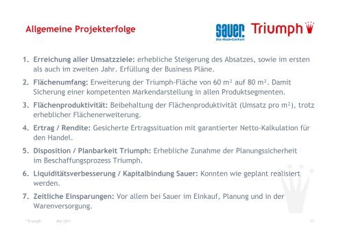 Sauer Modehandels GmbH & Triumph International AG