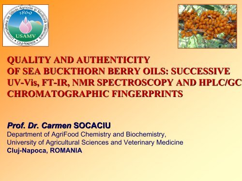 QUALITY AND AUTHENTICITY OF SEA BUCKTHORN BERRY OILS ...