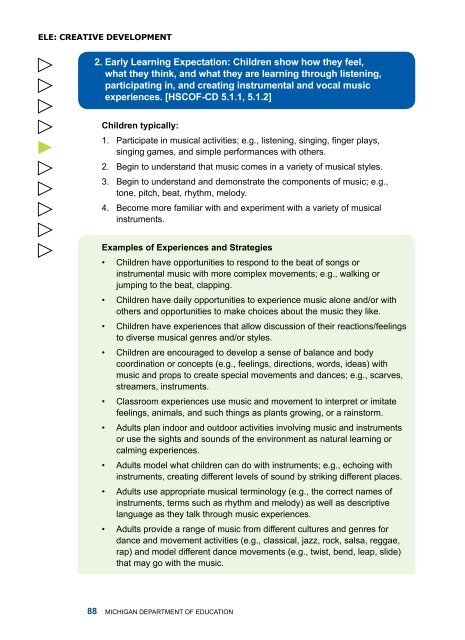 Early Childhood Standards of Quality for ... - State of Michigan