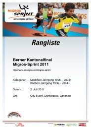Kantonalfinal BE Migros Sprint 2011 - Swiss Athletics Sprint