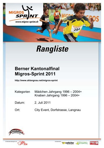 Kantonalfinal BE Migros Sprint 2011 - Swiss Athletics Sprint