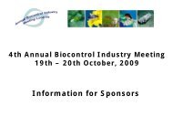 4th Annual Biocontrol Industry Meeting, Lucerne ... - Organic Europe