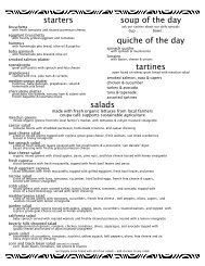 Lunch & Dinner Menu - Coupa Cafe