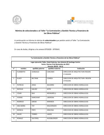 nÃ³mina seleccionados - ContralorÃ­a General de la RepÃºblica