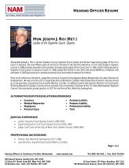 Hon. Joseph J. Risi - National Arbitration and Mediation