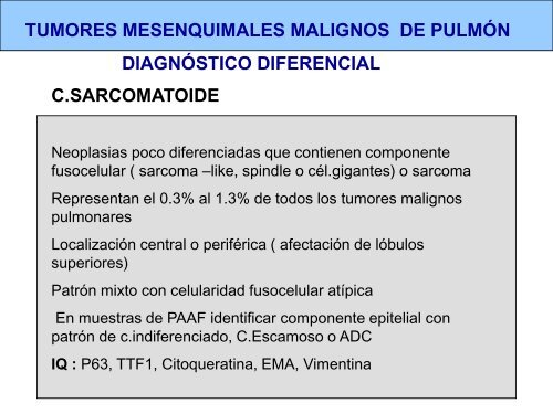 tumores mesenquimales de pulmÃ³n