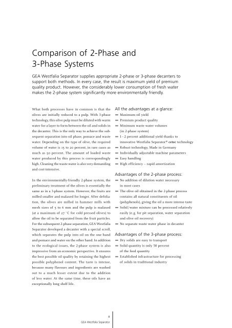 Olive Oil Recovery pdf, 1.9 MB - GEA Westfalia Separator