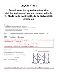 LEÃON NË 63 : Fonction réciproque d'une ... - CAPES de Maths