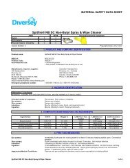 MSDS - Diversey Inc. - Material Safety Data Sheets