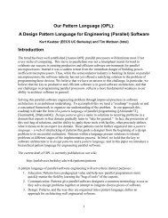 Our Pattern Language - Par Lab - University of California, Berkeley