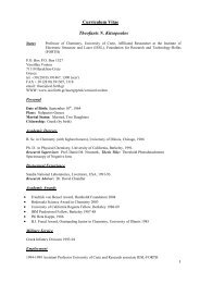 Curriculum Vitae Theofanis N. Kitsopoulos - Foundation for ...