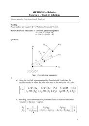 METR4202 -- Robotics Tutorial 4 â Week 4: Solutions