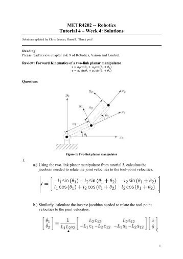 METR4202 -- Robotics Tutorial 4 â Week 4: Solutions