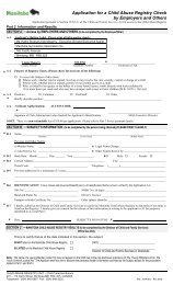 Application for a Child Abuse Registry Check by Employers and ...