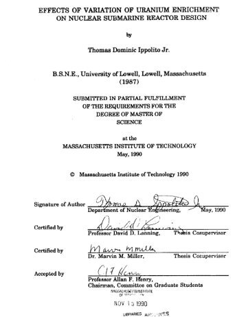 Effects of variation of uranium enrichment on nuclear submarine ...