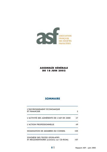 2001 Le rapport annuel de l'ASF