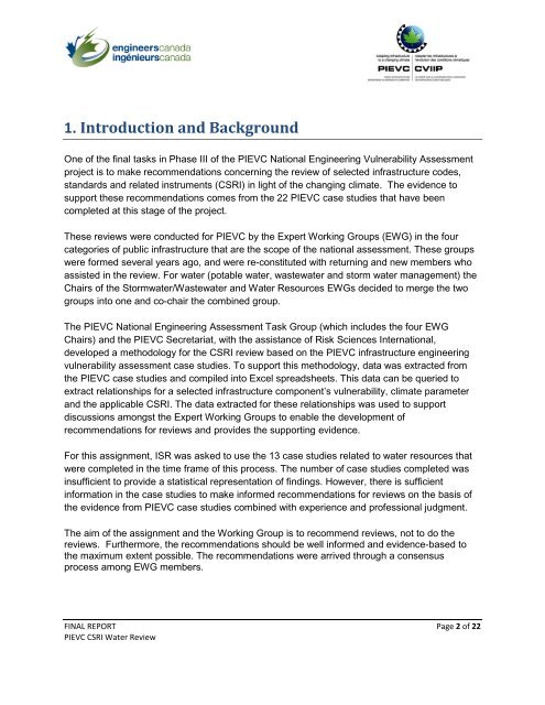 Codes, Standards and Related Instruments (CSRI) - Vulnerability ...