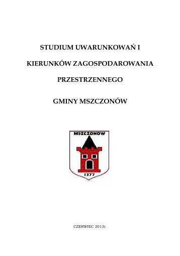 studium uwarunkowań i kierunków zagospodarowania ...