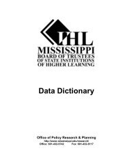 IHL Data Dictionary - Mississippi Board of Trustees of State ...