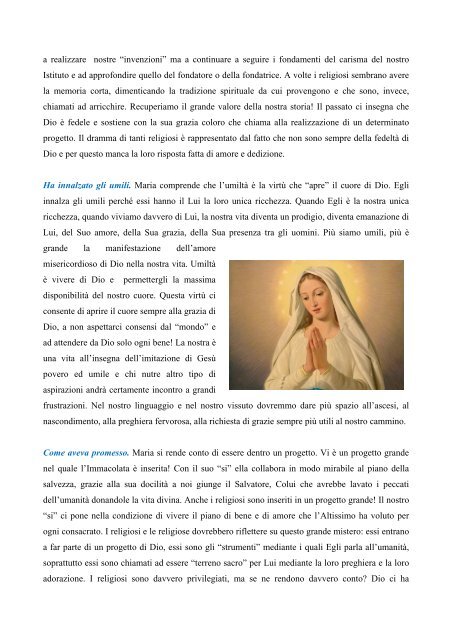 Maria, donna del ringraziamento - Suorefrancescaneimmacolatine.it