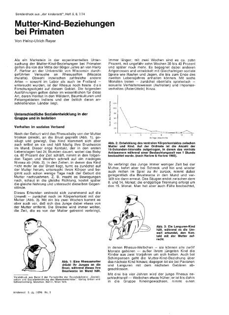 Mutter Kind Beziehung Bei Primaten Uli Reyer Ch