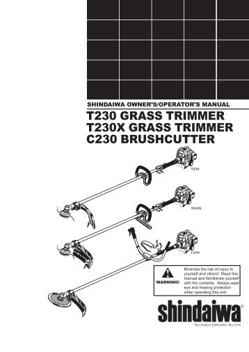t230 grass trimmer t230x grass trimmer c230 ... - Shindaiwa USA