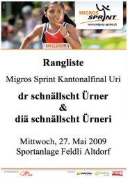 Rangliste 2009 - Swiss Athletics Sprint