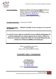 Cahier des charges 1er Ã©quipement coiffure - la cmar