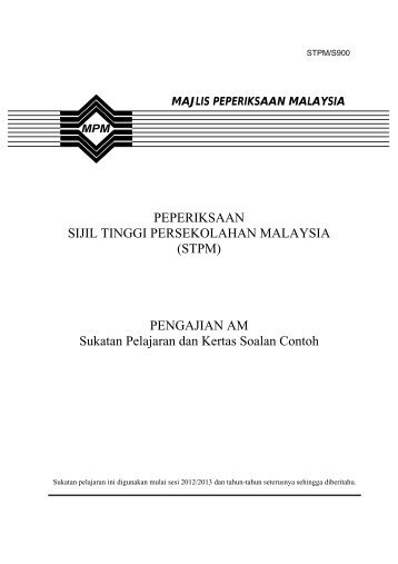 900 SP Pengajian Am - Jabatan Pelajaran Kedah