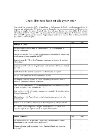 Check-list: mon Ã©cole est-elle cyber-safe? - Crioc