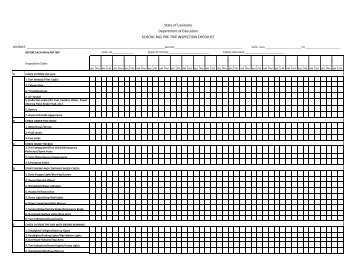 School Bus Pre-Trip Inspection Checklist