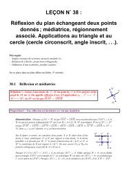 LEÃON NË 38 : Réflexion du plan échangeant ... - CAPES de Maths
