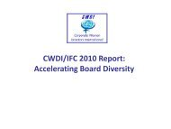 CWDI/IFC 2010 Report: Accelerating Board Diversity - GlobeWomen