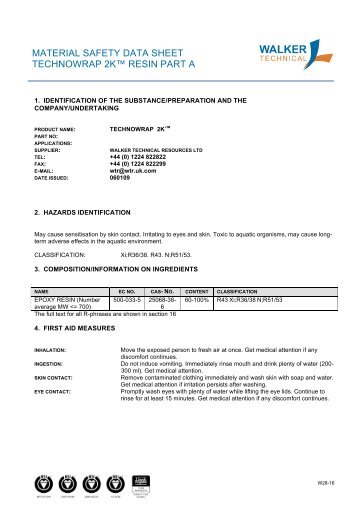 material safety data sheet technowrap 2k ... - PT. Harimau Putih