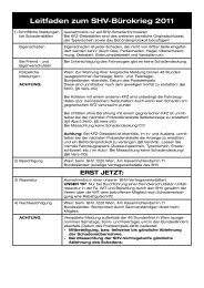 Leitfaden zum SHV-BÃ¼rokrieg 2011 - WIT - SHV