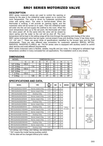 SR01 SERIES MOTORIZED VALVE