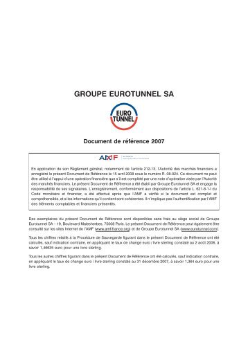 GROUPE EUROTUNNEL SA - Zonebourse.com