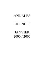 ANNALES LICENCES JANVIER 2006 / 2007