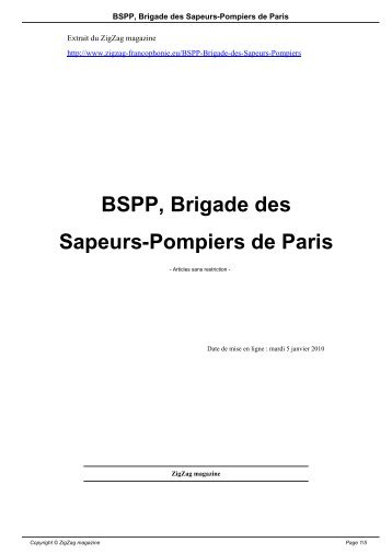 BSPP, Brigade des Sapeurs-Pompiers de Paris - aaspp91