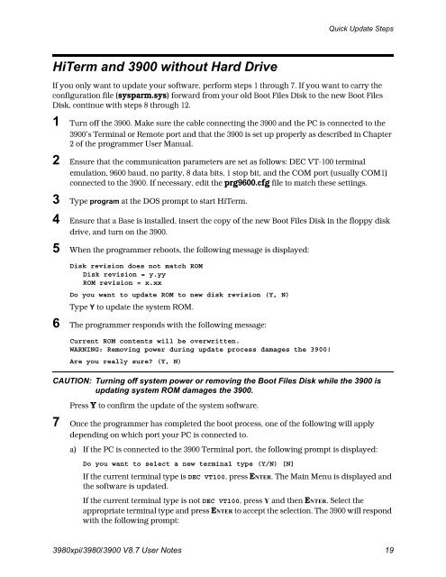 3980xpi/3980/3900 V8.7 User Notes - Data I/O Corporation