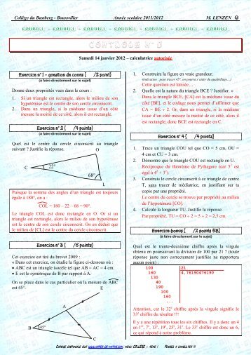 ContrÃ´le 2011 - CAPES de Maths