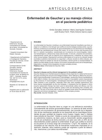 Enfermedad de Gaucher y su manejo clÃ­nico en el paciente pediÃ¡trico