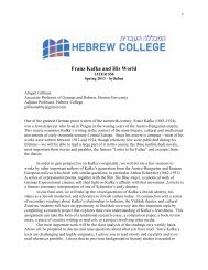 Franz Kafka and His World - Hebrew College