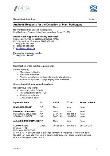 MSDS Antibody Reagents - SASA