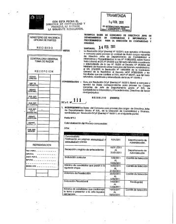 Jefe Departamento de Contabilidad - Planta - Grado 4 - MOP