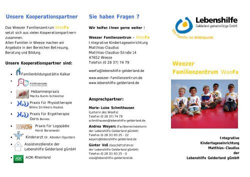 Weezer Familienzentrum WeeFa - Lebenshilfe Gelderland eV