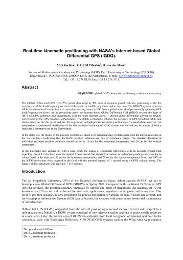 Real-time kinematic positioning with NASA's Internet-based ... - gdgps